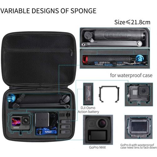  SUREWO Surface-Waterproof Carrying Case Compatible with GoPro Hero 10/9/8/7/(2018)/6/5 Black,DJI Osmo Action 2,AKASO/Campark/YI Action Camera and More (Medium)