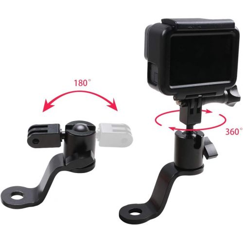  SUREWO Aluminum Motorcycle Rearview Mirror Mount Bracket Holder Compatible with GoPro Hero 9/8/7/6(2018)/5 Black APEMAN AKASO TENKER Campark DJI Osmo Action and More