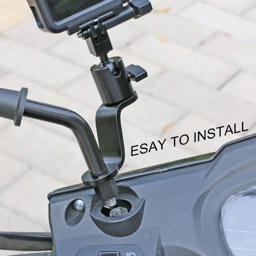  SUREWO Aluminum Motorcycle Rearview Mirror Mount Bracket Holder Compatible with GoPro Hero 9/8/7/6(2018)/5 Black APEMAN AKASO TENKER Campark DJI Osmo Action and More