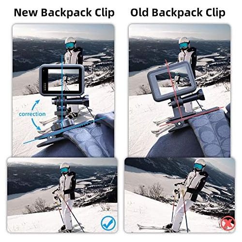  SUREWO 360° Rotation Backpack Strap Mount Quick Clip Mount Compatible with GoPro Hero 10,9,8,7, Hero(2018),6,5,4,Fusion,DJI Osmo Action 2,AKASO,Campark,Crosstour Action Cameras