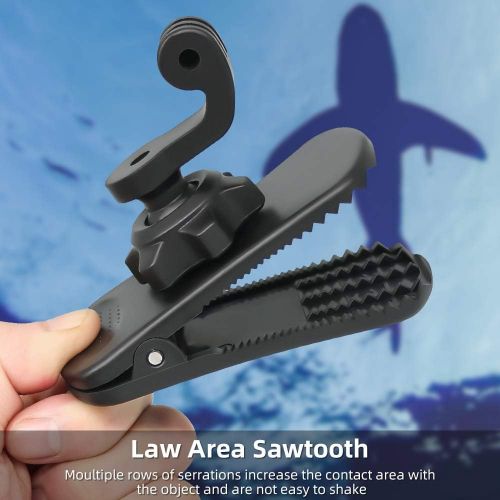  SUREWO 360° Rotation Backpack Strap Mount Quick Clip Mount Compatible with GoPro Hero 10,9,8,7, Hero(2018),6,5,4,Fusion,DJI Osmo Action 2,AKASO,Campark,Crosstour Action Cameras