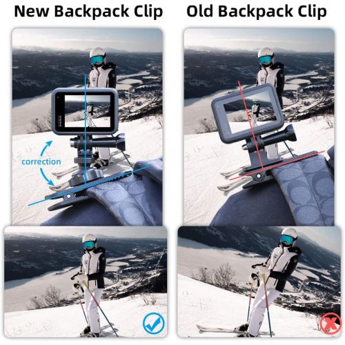  SUREWO 360° Rotation Backpack Strap Mount Quick Clip Mount Compatible with GoPro Hero 10,9,8,7, Hero(2018),6,5,4,Fusion,DJI Osmo Action 2,AKASO,Campark,Crosstour Action Cameras