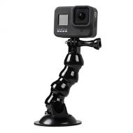 Flexible Gooseneck Suction Cup Car Mount Holder for GoPro Hero 10 9 8 7 6 5 Black,SUREWO Flexible Extension Car Windshield Mount with Phone Holder for iPhone,Samsung Galaxy,Google
