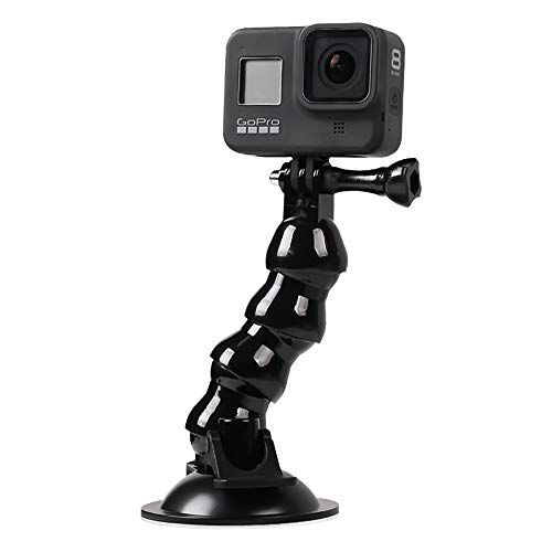  Flexible Gooseneck Suction Cup Car Mount Holder for GoPro Hero 10 9 8 7 6 5 Black,SUREWO Flexible Extension Car Windshield Mount with Phone Holder for iPhone,Samsung Galaxy,Google