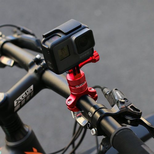  SUREWO Bike Handlebar Mount,360 Degrees Rotation Aluminum Bicycle Seatpost Mount Compatible with GoPro Hero 10/9/8/7/(2018) 6/5 Black,4 Session/Silver,DJI Osmo Action 2 and More (R