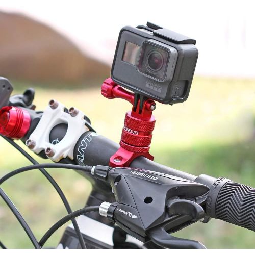  SUREWO Bike Handlebar Mount,360 Degrees Rotation Aluminum Bicycle Seatpost Mount Compatible with GoPro Hero 10/9/8/7/(2018) 6/5 Black,4 Session/Silver,DJI Osmo Action 2 and More (R