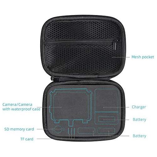  SUREWO Surface-Waterproof Carrying Case Compatible with GoPro Hero 10/9/8/7/(2018)/6/5 Black,Session 5/4,Hero 3+,AKASO/Campark/YI Action Camera and More(Small)