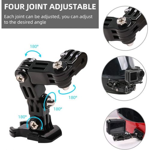  SUREWO Motorcycle Helmet Chin Mount Kits Compatible with GoPro Hero 10 9 8 7 6 5 Black,DJI Osmo Action 2/AKASO/Campark/YI Action Camera,Insta360 Camera and More