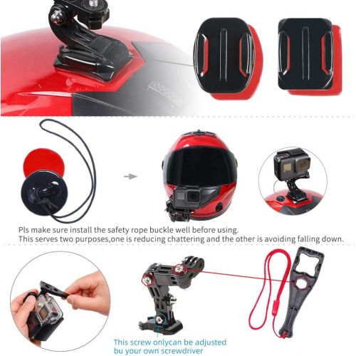  SUREWO Motorcycle Helmet Chin Mount Kits Compatible with GoPro Hero 10 9 8 7 6 5 Black,DJI Osmo Action 2/AKASO/Campark/YI Action Camera,Insta360 Camera and More