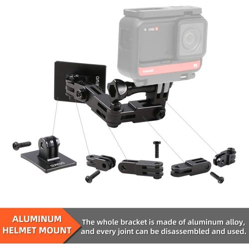  SUREWO Aluminum Motorcycle Helmet Chin Mount Compatible with GoPro Hero 10/9/8/7/(2018)/6/5 Black 4 Session 3+,DJI Osmo Action 2,Insta360 ONE R/AKASO/Crosstour,and More