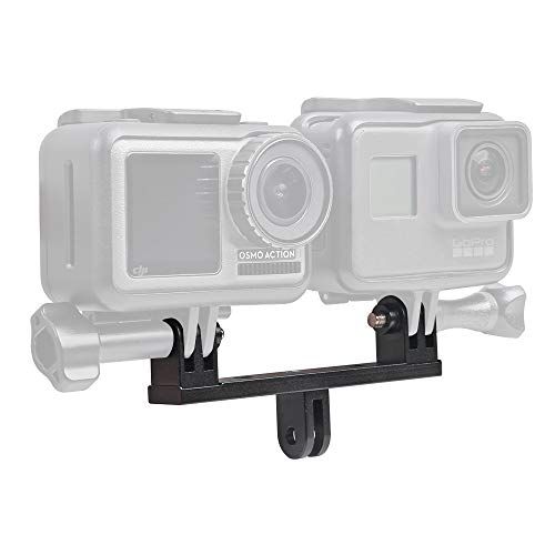  SUREWO Aluminum Dual Mount,Twin Adapter Mount Compatible with GoPro Hero 10 9 8 7 6 5 Black,APEMAN/AKASO/DJI Omso Action and More