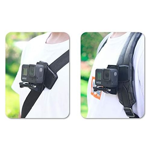  SUREWO Backpack Strap Mount Quick Clip Mount Compatible with Gopro Hero 10/9/8/7/6(2018)/5 Black,DJI Osmo Action and More