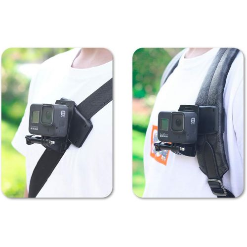  SUREWO Backpack Strap Mount Quick Clip Mount Compatible with Gopro Hero 10/9/8/7/6(2018)/5 Black,DJI Osmo Action and More