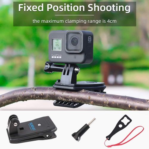  SUREWO Backpack Strap Mount Quick Clip Mount Compatible with Gopro Hero 10/9/8/7/6(2018)/5 Black,DJI Osmo Action and More