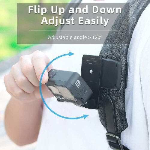  SUREWO Backpack Strap Mount Quick Clip Mount Compatible with Gopro Hero 10/9/8/7/6(2018)/5 Black,DJI Osmo Action and More