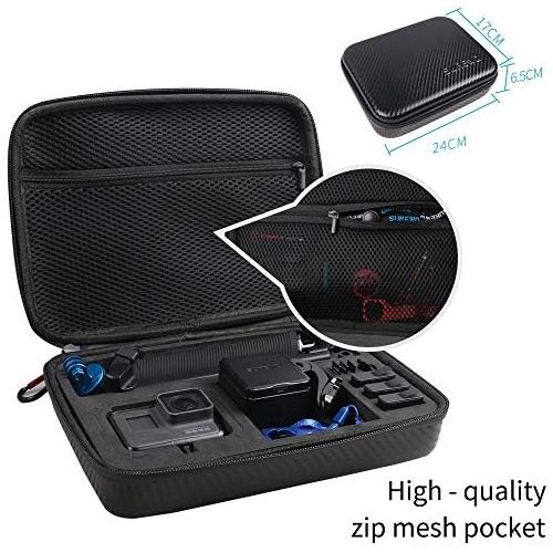  [아마존베스트]SUREWO Water Resistant Carrying Case Compatible with GoPro Hero 9/8/7/(2018)/6/5 Black, Session 5/4, Hero 3+, DJI Osmo Action,AKASO/Campark/YI Action Camera and More (Black, Medium