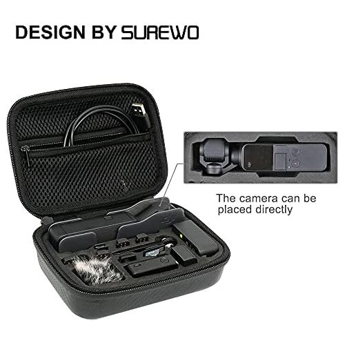  SUREWO Small Surface-Waterproof Carrying Case,Protective Travel Storage Bag Compatible with DJI Osmo Pocket 2