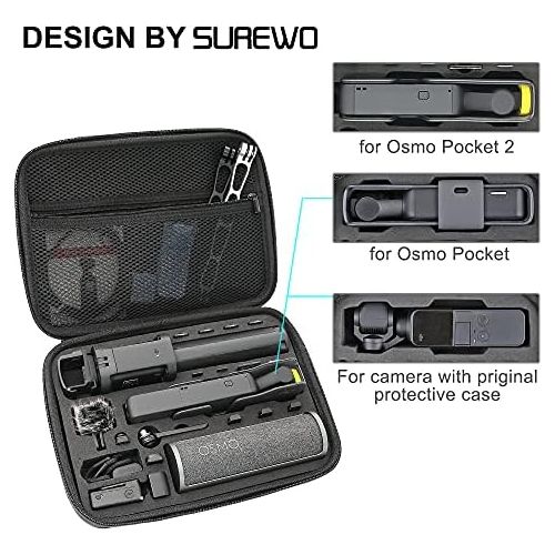  SUREWO Medium Surface-Waterproof Carrying Case,Travel Portable Bag Compatible with DJI Osmo Pocket 2