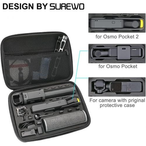  SUREWO Medium Surface-Waterproof Carrying Case,Travel Portable Bag Compatible with DJI Osmo Pocket 2