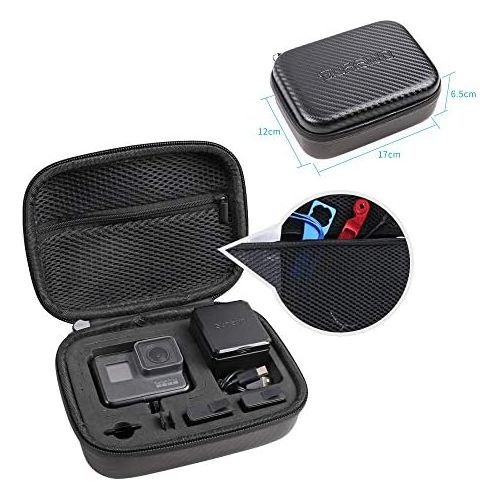  SUREWO Surface-Waterproof Carrying Case Compatible with GoPro Hero 10/9/8/7/(2018)/6/5 Black,AKASO/Campark/YI Action Camera and More(Small)