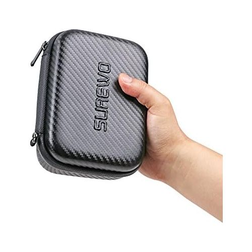  SUREWO Surface-Waterproof Carrying Case Compatible with GoPro Hero 10/9/8/7/(2018)/6/5 Black,AKASO/Campark/YI Action Camera and More(Small)