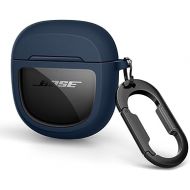 SURITCH Case for Bose QuietComfort Earbuds II 2022/QuietComfort Ultra 2023, Shockproof Protective Cover for Bose QC ii 2 Charging Case Accessories with Carabiner, Navy
