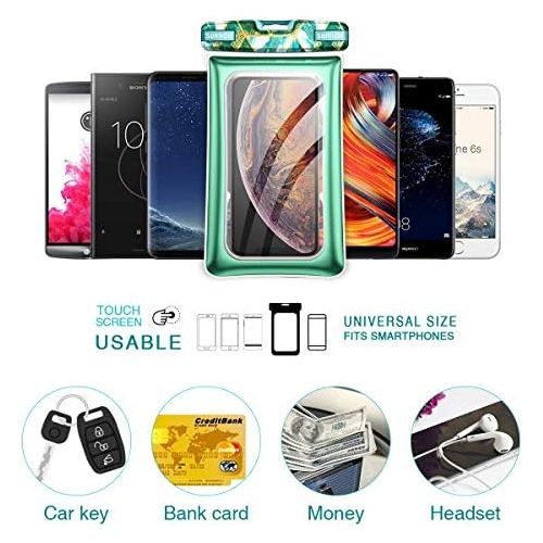  [아마존베스트]SURITCH Universal Waterproof Phone Pouch, IPX8 Waterproof Floating Phone Case for iPhone 11 Pro Max XS Max XR X 8 7 Plus 6s Galaxy S10 S10e S9 S20 Ultra Note 9/10 Google Pixel Up t