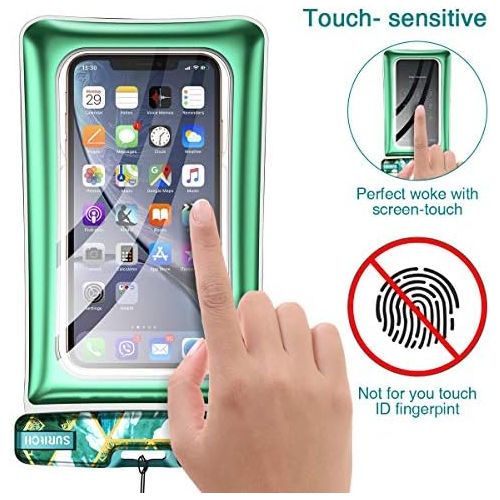  [아마존베스트]SURITCH Universal Waterproof Phone Pouch, IPX8 Waterproof Floating Phone Case for iPhone 11 Pro Max XS Max XR X 8 7 Plus 6s Galaxy S10 S10e S9 S20 Ultra Note 9/10 Google Pixel Up t