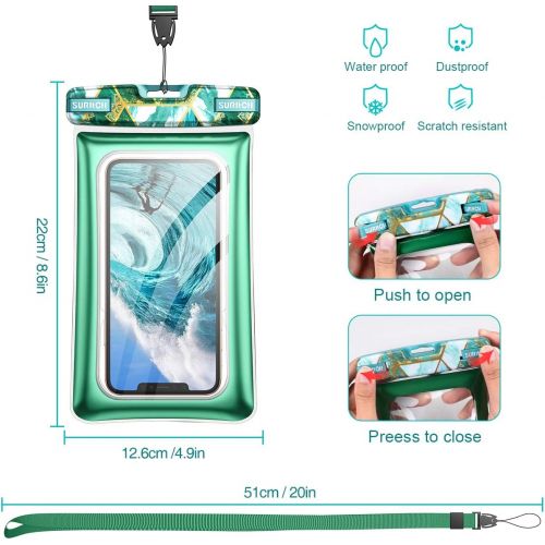  [아마존베스트]SURITCH Universal Waterproof Phone Pouch, IPX8 Waterproof Floating Phone Case for iPhone 11 Pro Max XS Max XR X 8 7 Plus 6s Galaxy S10 S10e S9 S20 Ultra Note 9/10 Google Pixel Up t