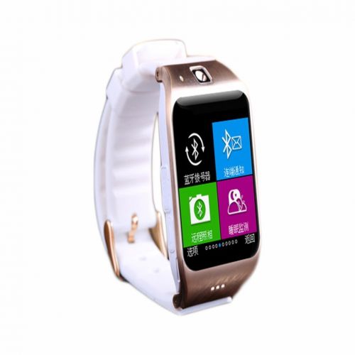  SURMOS Smart Watch LG118 Bluetooth 3.0 WristWatch Build-in NFC Camera Support SIM for Android and Iphone Smartphone (White Gold）