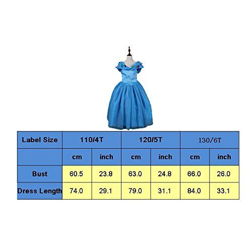  SURPCOS Cinderella Princess Dress 6 Layered 2017 Girl Butterfly Party Costumes and Accessories (5T/120cm)