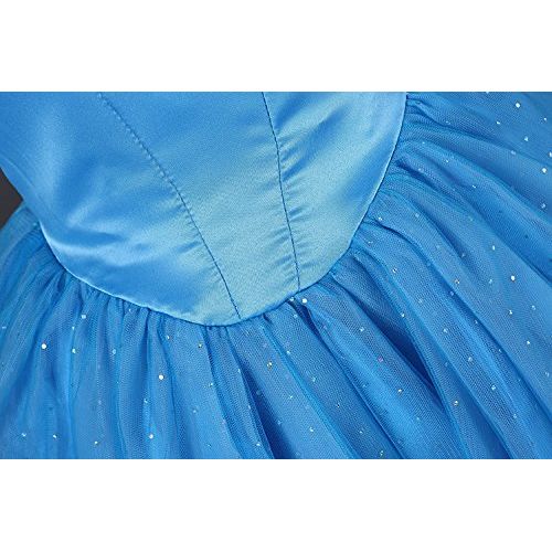  SURPCOS Cinderella Princess Dress 6 Layered 2017 Girl Butterfly Party Costumes and Accessories (5T/120cm)