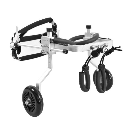  SURPCOS Adjustable Dog Pet Wheelchair, Front/Hind Legs Rehabilitation, 2 Wheels / 4 Wheels Dog Cart Wheels