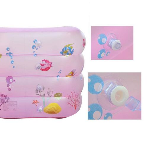  SURPCOS Oxushengshangmaoo Inflatable Bathtub Large 4-Layer Square Scrub Inflatable Baby Pool Inflatable Baby Bathtub Pink Bathtub