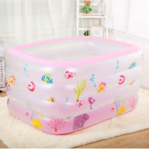  SURPCOS Oxushengshangmaoo Inflatable Bathtub Large 4-Layer Square Scrub Inflatable Baby Pool Inflatable Baby Bathtub Pink Bathtub