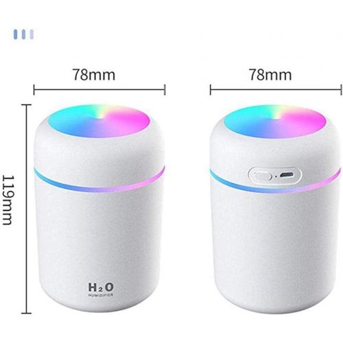  SURPZON USB Cool Mist Humidifier, 300ml Mini Portable Humidifier with 7 Color LED Night Light, Adjustable Mist Mode and Auto Shut-Off (Black)