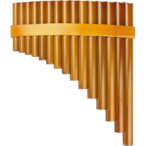  SUTILA 15 Pipes Brown Pan Flute G Key Chinese Traditional Musical Instrument Pan Pipes Woodwind Instrument (Left-Hand)