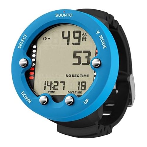  SUUNTO Zoop Novo Blue Dive Computer with USB, Display Shield, Soft Bag, and Bungee