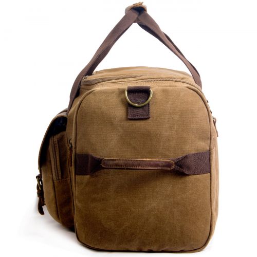  SUVOM Canvas Duffle Bag Leather Weekend Bag Carry On Travel Bag Luggage Oversized Holdalls for Men and Women