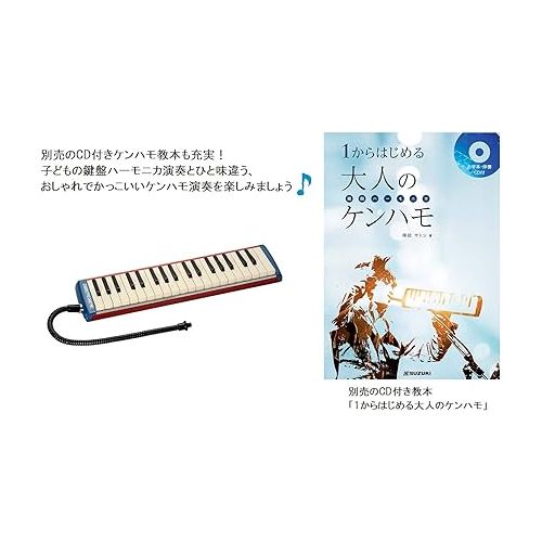  Suzuki Musical Instruments Melodica, red and blue (M-37C plus)