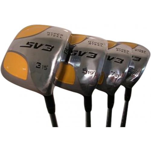  [아마존베스트]SV3 Yellow Square Woods Senior Mens SV3 Yellow Square Fairway 3 5 7 9 Wood Set Golf Clubs, Right Handed Senior Flex with Mens Senior Size Black Pro Velvet Grips