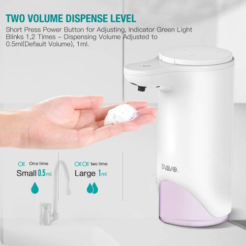  SVAVO Automatic Foaming Soap Dispenser - 0.25s Infrared Sensor Touchless Countertop Soap Dispensers for Smart Home, Dispensary, Clinic, Hospital, Adjustable Foam Volume, 9.5oz Capa