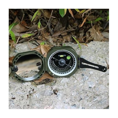  SVBONY Camping Military Compass Pocket Transit Multifunction Compass Lensatic Sighting Fluorescent Waterproof for Hunting Hiking with Strap