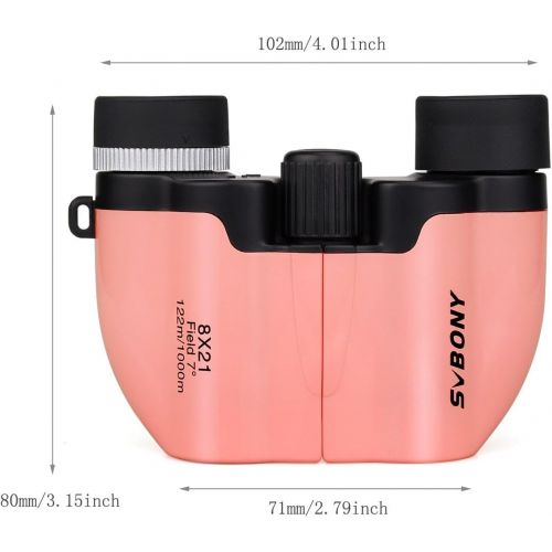  [아마존베스트]SVBONY SV26 Kids Binocular 8x21 High Resolution Toy Gifts Outdoor Exploration for Bird Watching Opera Hiking and Outdoor Sports Games