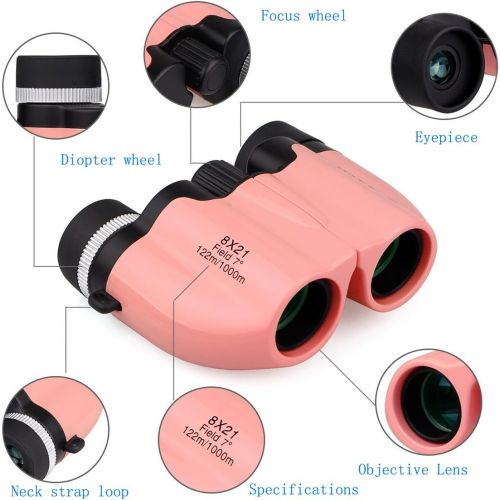  [아마존베스트]SVBONY SV26 Kids Binocular 8x21 High Resolution Toy Gifts Outdoor Exploration for Bird Watching Opera Hiking and Outdoor Sports Games