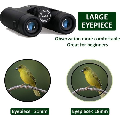  SVBONY SV40 Binocular 8x32 for Adults Powerful High Definition with Durable Portable Binocular for Sports Game Concert Theater Opera Camping Sightseeing with Strap Carrying Bag