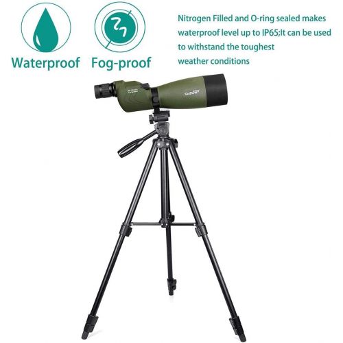  SVBONY SV17 Spotting Scope Straight Waterproof 25-75x70mm Zoom Telescope Bak4 for Bird Watching Target Shooting Archery Range with Soft Case
