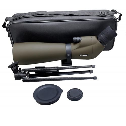  SVBONY SV401?Spotting Scope?with Tripod?IPX6 Waterproof 20-60x80mm 45 Degree Angled?Eyepiece Prism FMC Coated Optical Lens for Target Shooting Bird Watching