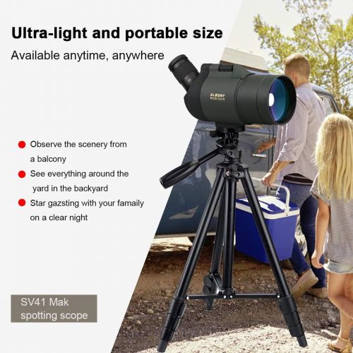  SVBONY SV41 Spotting Scope Mak with Tripod Waterproof 25-75x70 Mini Compact for Shooting Birdwatching Travel for Both Terrestrial and Astronomical Use