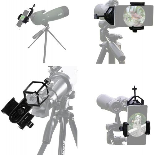  SVBONY Universal Cell Phone Adapter Mount Telescope Phone Mount for Binocular Monocular Spotting Scope Telescope Support Eyepiece Diameter 25 to 48mm